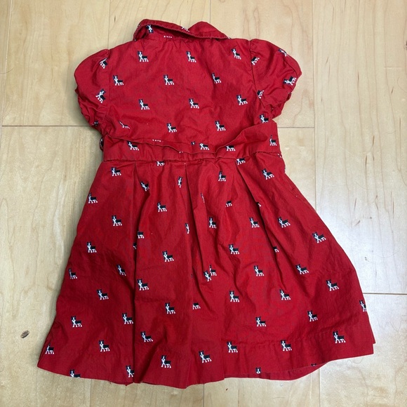 Girls Janie & Jack Red Dog Print Button Dress - Picture 3 of 4